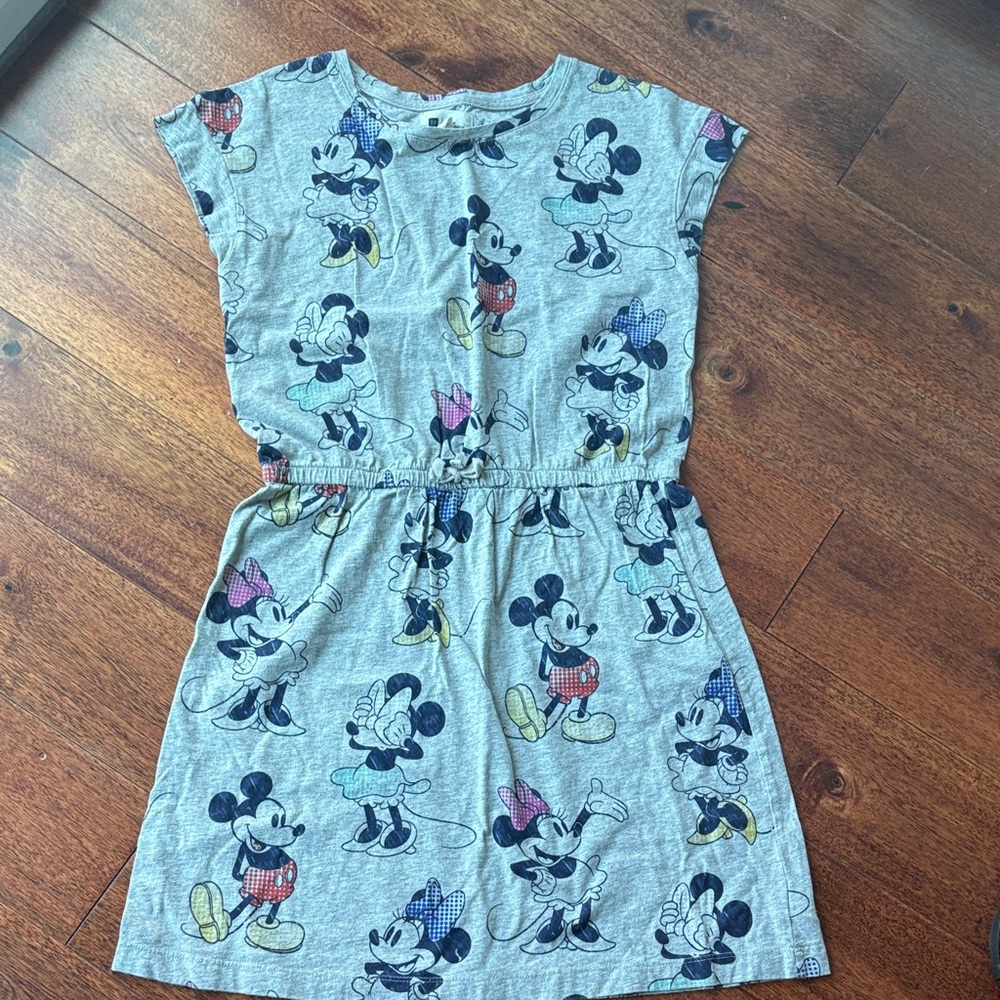 GAP Gray Kids Dress with Mickey Mouse Print